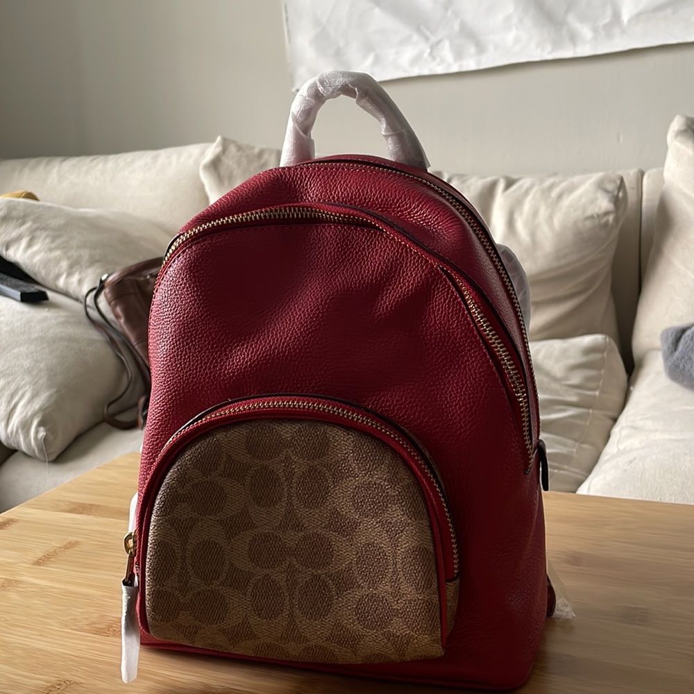Red Apple Coach Carrie Backpack. BRAND NEW NEVER USED!